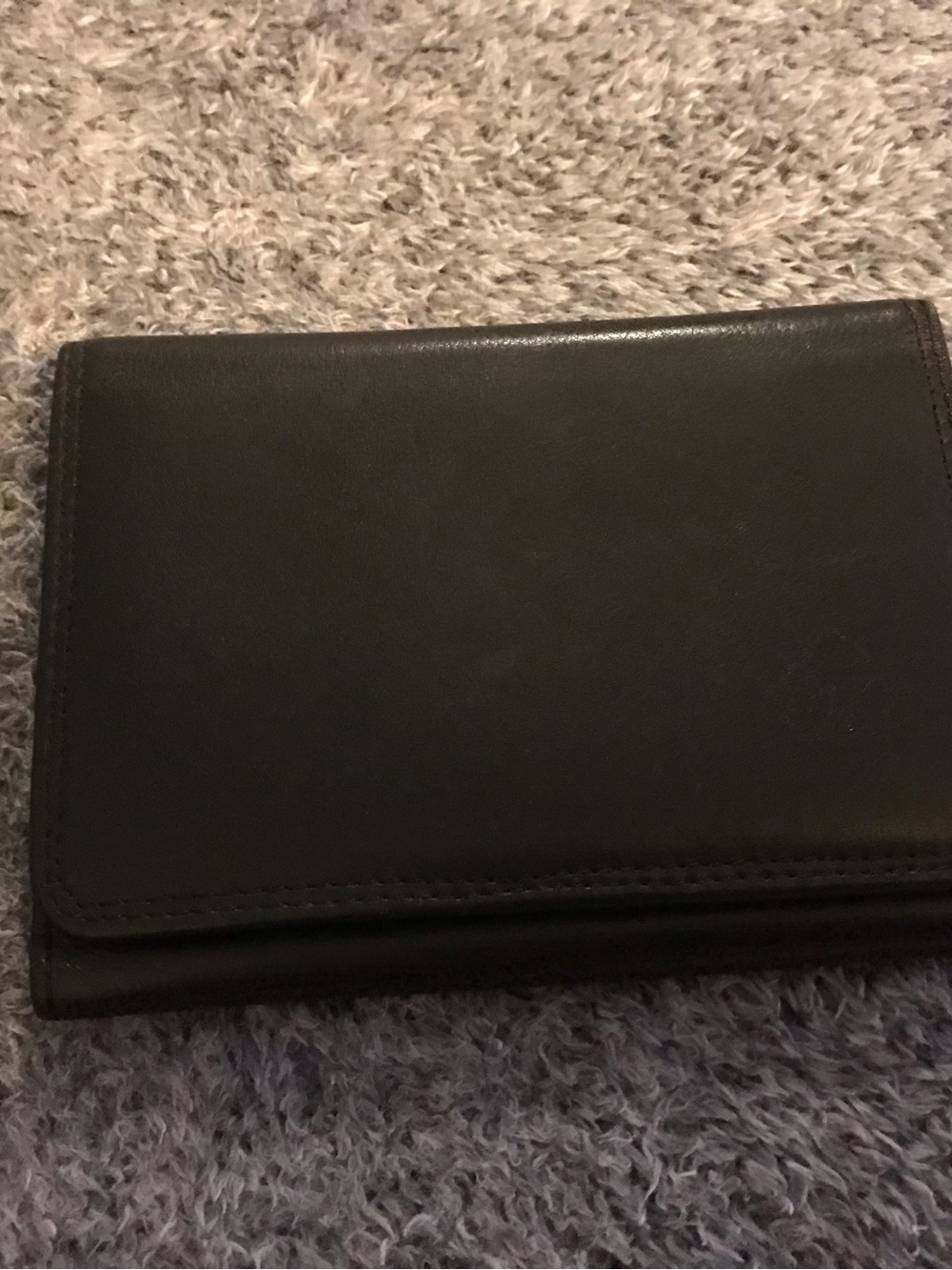 Leather Passport Holder Wallet in Black